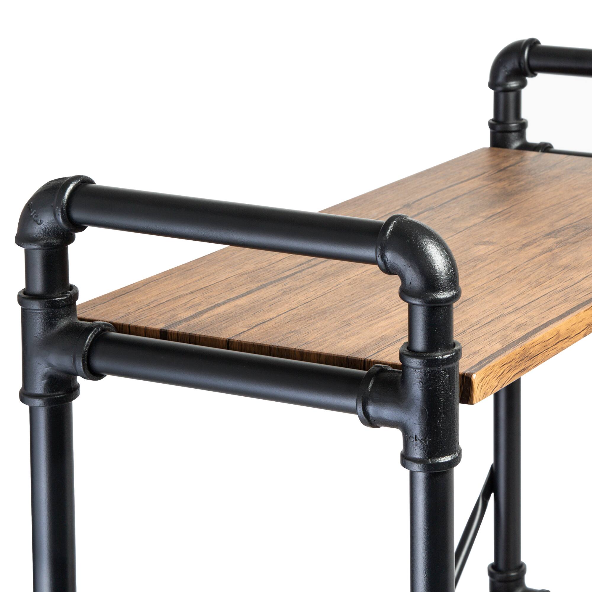 Honey Can Do Black 4-Tier Industrial Bookshelf